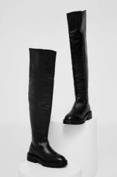 Answear Lab bőr csizma X NO SHAME limitált kollekció fekete, női, lapos talpú - fekete Női 38 - answear - 26 985 Ft