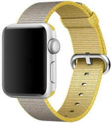 iUni Curea iUni compatibila cu Apple Watch 1/2/3/4/5/6/7, 42mm, Nylon, Woven Strap, Yellow/Gray (503641)