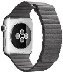 iUni Curea iUni compatibila cu Apple Watch 1/2/3/4/5/6/7, 38mm, Leather Loop, Piele, Dark Gray (503276)