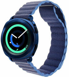 iUni Curea piele Smartwatch Samsung Galaxy Watch 46mm, Samsung Watch Gear S3, iUni 22 mm Blue Leather Loop (510342)