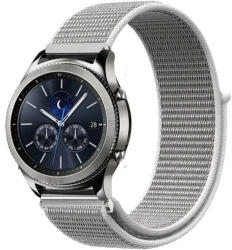 iUni Curea ceas Smartwatch Samsung Galaxy Watch 4, Watch 4 Classic, Gear S2, iUni 20 mm Soft Nylon Sport, White Gray (510465)