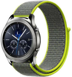 iUni Curea ceas Smartwatch Garmin Fenix 7X / 6X / 5X Plus / 5X / 3 HR / 3, 26 mm iUni Soft Nylon Sport, Grey-Electric Green (508981)