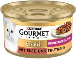 Gourmet 48x 85g Gourmet Gold Finom összetételű kacsa és pulyka nedves macskaeledel