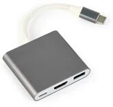 Gembird A-CM-HDMIF-02-SG 3in1 szürke Type C USB HUB (A-CM-HDMIF-02-SG)