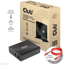 Club 3D EGY Club3D 4 ports, 2x USB Type-A 2x Type-C up to 112W Power Charger (CAC-1904)