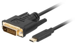 Lanberg USB-C(M)->DVI-D(24 1)(M)(M) kábel 1m fekete (CA-CMDV-10CU-0010-BK)