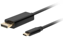 Lanberg USB-C(M)->DisplayPort(M) kábel 0.5m 4K 60Hz fekete (CA-CMDP-10CU-0005-BK)