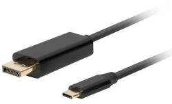 Lanberg USB-C(M)->DisplayPort(M) kábel 1m 4K 60Hz fekete (CA-CMDP-10CU-0010-BK)