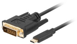 Lanberg USB-C(M)->DVI-D(24 1)(M)(M) kábel 1, 8m fekete (CA-CMDV-10CU-0018-BK)