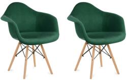 Konsimo SET 2x scaun de sufragerie NEREA 80x60, 5 cm verde/fag (KO0112)
