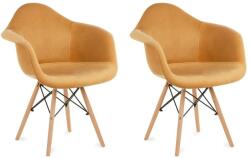 Konsimo SET 2x scaun de sufragerie NEREA 80x60, 5 cm galben/fag (KO0111)