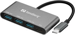 Sandberg 136-03 USB-C to 3xUSB 3.0 Hub + PD (T-MLX54781) - vexio