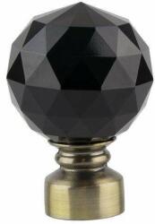  Cristal Noir Függesztékrúd - Fekete Kristály Gömbök - Antik Arany - 400 cm