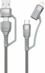 Dudao L20XS USB-A/USB-C apa - USB-C/Lightning apa 2.0 Adat és töltőkábel - Szürke (1m) (L20XS)