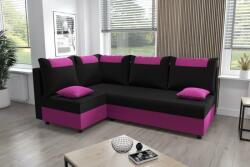  Veneti SANVI kinyitható sarok ülőgarnitúra - rózsaszín / fekete