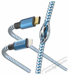 Hama 201561 Adatkábel USB TYPE-C Lightning "Reflective" 1, 5M, Kék
