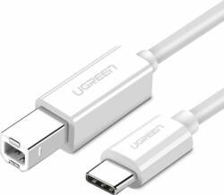 UGREEN US241 USB-C apa - USB-B apa 2.0 Nyomtató kábel - Fehér (1.5m) (40417)