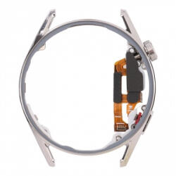 Huawei Watch GT 3 46mm középső keret, bekapcsoló gomb flex kábellel, átvezető fóliával, ezüst (gyári)