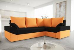  Veneti DAGMAR tágas és modern ülőgarnitúra - narancssárga / fekete, jobbos