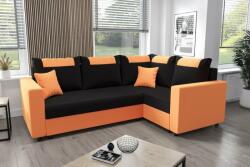  Veneti SANVI PLUS sarok ülőgarnitúra karfával - narancssárga / fekete, jobbos