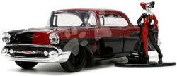 Jada Toys Kisautó DC Chevy Bel Air 1957 Jada fém nyitható ajtókkal és Harley Quinn figurával hossza 13 cm 1: 32 (JA3253014)
