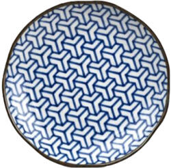 Made in Japan Farfurie joasă HERRINGBONE INDIGO IKAT 23 cm, albastru, MIJ