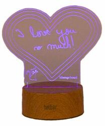 Halber Lampa decorativa 3D halber, Inimioara, Lemn