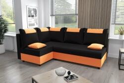 Veneti SANVI kinyitható sarok ülőgarnitúra - narancssárga / fekete