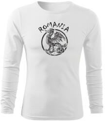 DRAGOWA Fit-T tricou cu mânecă lungă Rumanski drakon, alb