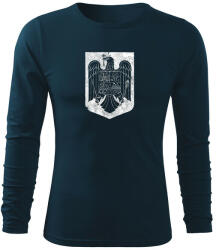 DRAGOWA Fit-T tricou cu mânecă lungă Emblema nationala, albastru închis