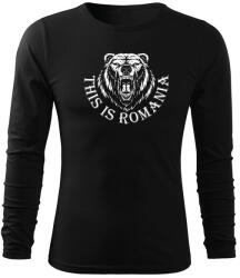 DRAGOWA Fit-T tricou cu mânecă lungă Urs Romanesc, negru