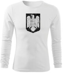 DRAGOWA Fit-T tricou cu mânecă lungă Emblema nationala, alb