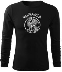 DRAGOWA Fit-T tricou cu mânecă lungă Rumanski drakon, negru