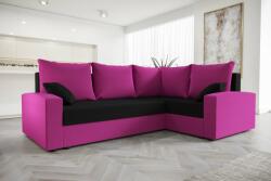 Veneti CATALINA PLUS sarok ülőgarnitúra - rózsaszín / fekete, jobbos