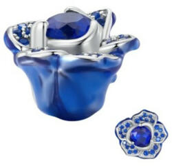 Ékszerkirály Ezüst charm, kék rózsa (1005005593359400)