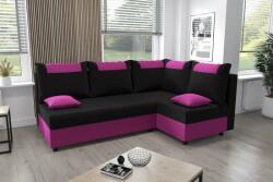  Veneti SANVI kinyitható sarok ülőgarnitúra - rózsaszín / fekete, jobbos