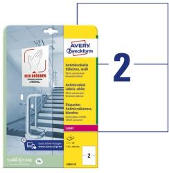 Avery Etikett AVERY L8002-10 210x148mm antimikrobiális fehér 20 címke/doboz 10 ív/doboz (L8002-10) - tonerpiac