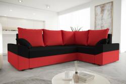 Veneti DAGMAR tágas és modern ülőgarnitúra - piros / fekete, jobbos