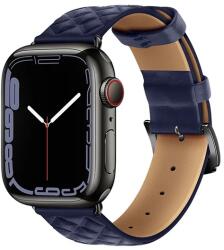 HOCO WA18 pótszíj (egyedi méret, szilikon, bőr hatású, állítható, 3D rombusz minta) SÖTÉTKÉK Apple Watch Series 8 41mm, Apple Watch Series 1 38mm, Apple Watch Series SE 40mm, Apple Watch S (WA18_BLUE)