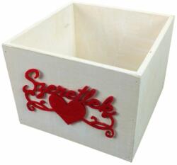  Dekoláda fehér kocka szeretlek felirattal 16x16cm - kosarbolt