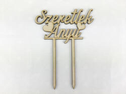  Natúr fa - Beszúrós "Szeretlek Anyu" felirat 13cm