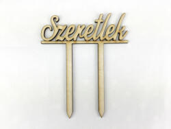  Natúr fa - Beszúrós "Szeretlek" felirat 12cm