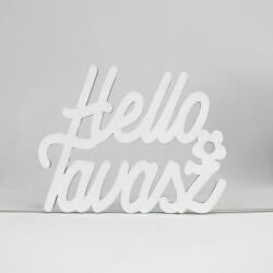  Fehér "Helló Tavasz" felirat 8, 5x11cm - kosarbolt