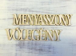  Natúr fa - "Menyasszony Vőlegény" felirat szett