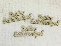  Natúr fa - "Boldog születésnapot" felirat 9, 5cm 3db/csomag