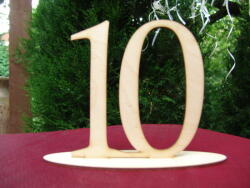  Natúr fa - Asztalszám 10-es 15cm