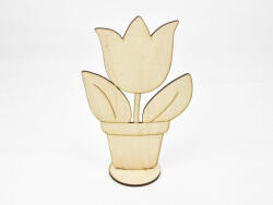  Natúr fa - Talpas cserepes tulipán 19cm - kosarbolt