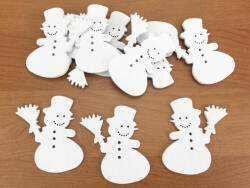  Hóember seprűvel fehér 6cm 10db/csomag