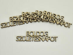 Natúr fa - " BOLDOG SZÜLETÉSNAPOT " felirat 2, 4x9cm 5db/csomag - kosarbolt