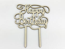  Natúr fa - "Happy Birthday" torta beszúró 11, 5x14, 5cm